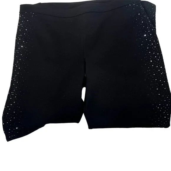 St John Swarovski Embellished Black Knit Pants Quiet Luxury Evening 10